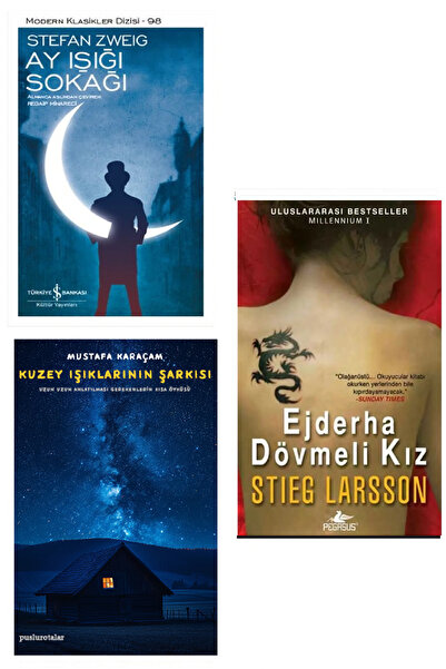 TÜRKİYE İŞ BANKASI KÜLTÜR YAYINLARI Ejderha Dövmeli Kız + Ay Işığı Sokağı + K...