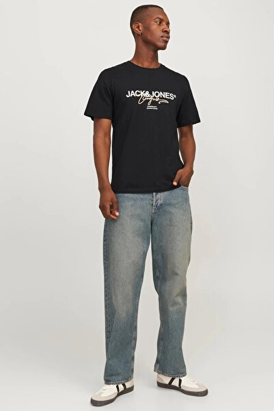 Jack & Jones JACK&JONES JORARUBA BRANDING TEE SS CREW NECK 12255452 ΜΑΥΡΟ