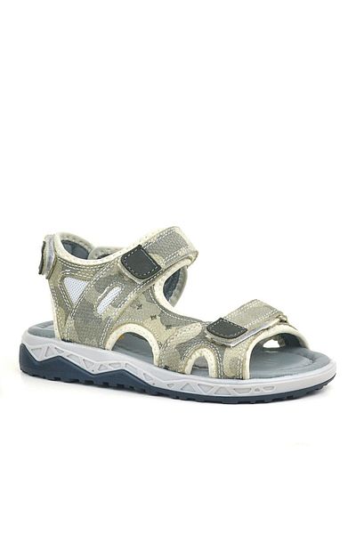 Rakerplus Sandale pentru copii din piele naturală bej cu talpă confortabilă cu velcro