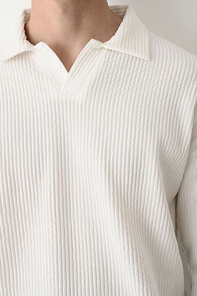 MARRAKECH Φανταστικός γιακάς Polo Μακρυμάνικο Oversize Κορδόνι Χωρίς Κουμπί