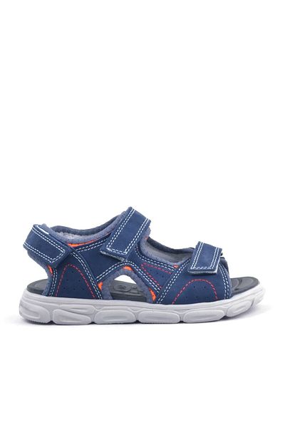 Rakerplus Παιδικά σανδάλια από γνήσιο δέρμα Navy Blue Velcro