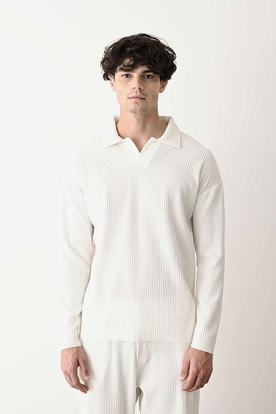 MARRAKECH Φανταστικός γιακάς Polo Μακρυμάνικο Oversize Κορδόνι Χωρίς Κουμπί