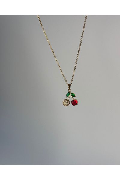 Store Red Cherry Women's Necklace - Steel
