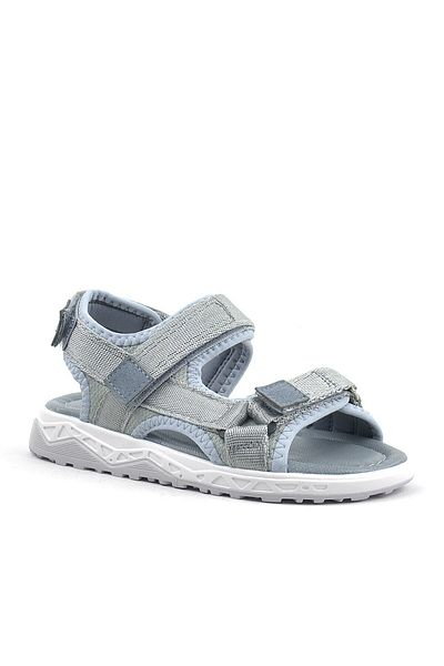 Rakerplus Grey Cord Detailed Comfort Sole Velcro Kids Sandale