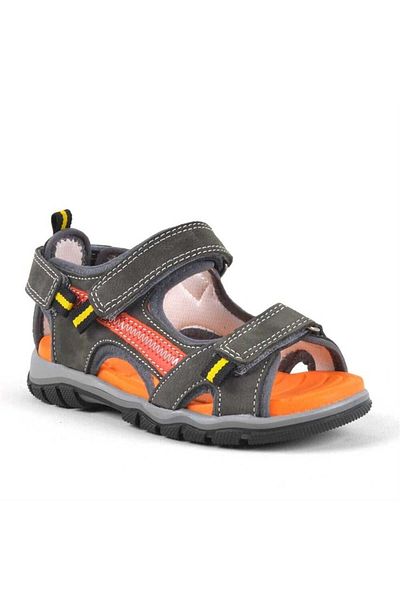 Raker Sandale de exterior din piele naturală gri pentru băiat - velcro