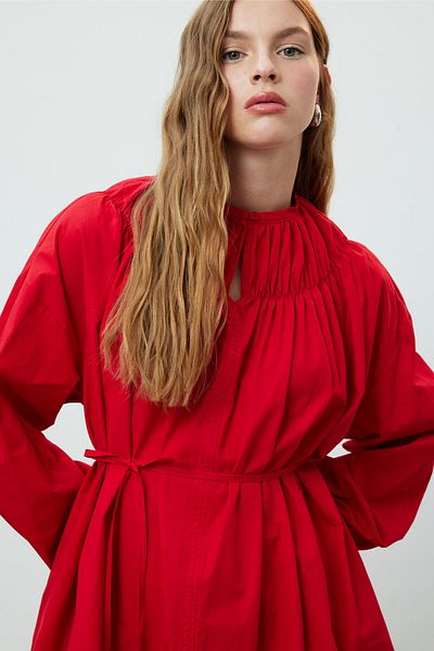 Manuka Rote Tunika – Kordelzug-Design