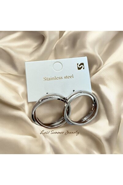 stainless steell 2'li Çelik Küpe