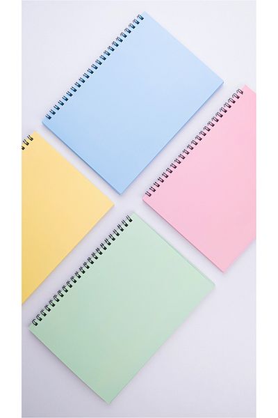 Dream Notes دفتر ملاحظات مدرسي حلزوني مقاس A5 50 ورقة 100 ورقة مجموعة من 4 قطع - دفتر ملاحظات غير مبطن - دفتر ملاحظات ملون