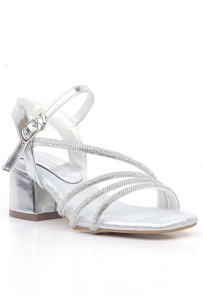 hapshoe Pantofi de seara cu toc pentru fete Moana Silver Stone