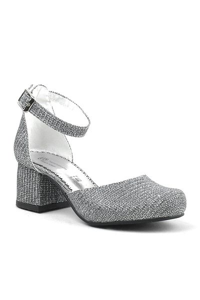 hapshoe Обувки на висок ток Merida Platinum Glitter с дебел ток за момичета
