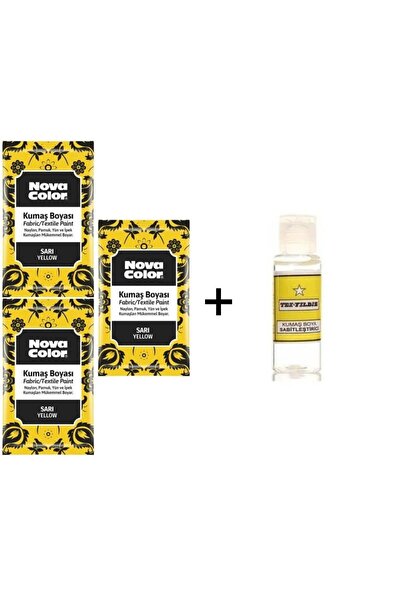 Nova Color Sarı Renk Toz Teksil Kumaş Boyası Kıyafet Elbise Çanta Ayakkabı Pa...