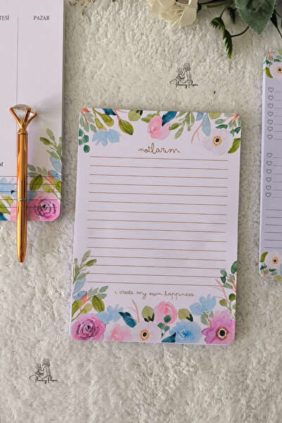 Flowery Paper Çiçek Notepad A5 - Memopad, Bloknot, Defter, Not Kağıdı