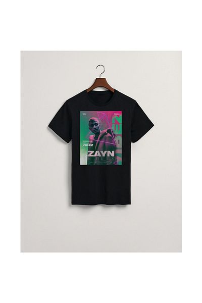MarkaTurko Zayn Malik-305-87 Tricou unisex din bumbac pieptănat cu design special negru