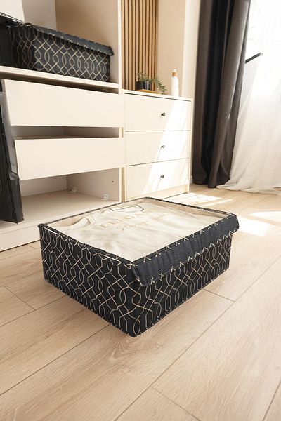 Milenay Гламурна кутия с PVC покритие, 50x40x19 см, Използвайте пространството си ефективно, поддържайте дома си организиран
