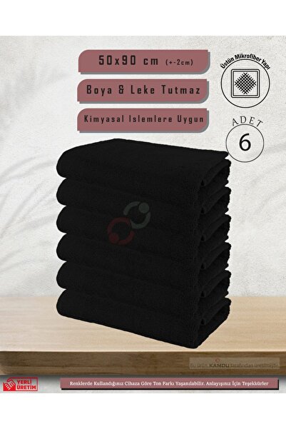 Genel Markalar [6 Adet] Büyük Boy Mikrofiber 50x90cm, Spor Havlusu, Kuaför Havlusu, Berber Havlusu, El Yüz Havlusu