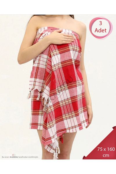 SUALUXE 3 Pieces Classic Bathroom Peshtemal - Beach, Bath and Sauna Towels (75x160cm)