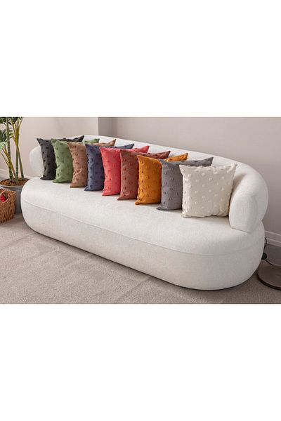 SWITA Husă de pernă decorativă din țesătură de in cu buline 35X50