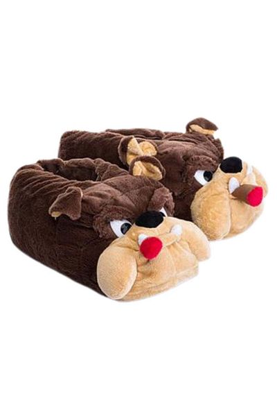 Twigy AA0614 Γυναικείες παντόφλες Tw Bulldog 2 Brown Animal Figured