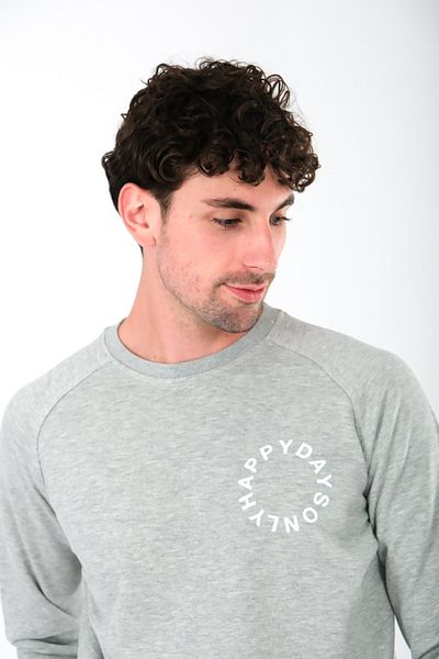 Coredra Мъжки суитшърт Happy Days Regular Fit - сив