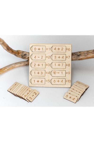 Mars Math Montessory Training Tool - Toppling Extract -1. Class Math - Wooden Training Tool