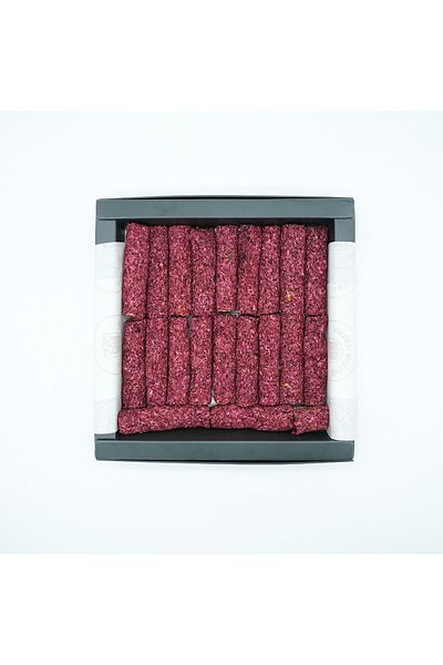 Antep Pazarı Turkish Delight - Hibiscus Coated Pistachio Wick Turkish Delight - 350 Gr