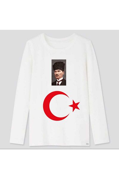 LİASSHOES White Bady with Atataturk Print with Turkish Flag
