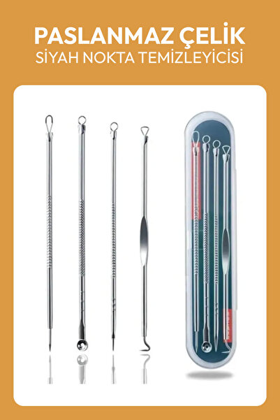 Hayveys 4' Lü Comedon Paslanmaz Çelik Siyah Nokta Sivilce ve Akne Temizleyici...