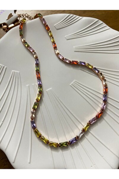 Okyanus Butik Xuping  Renkli Baget Taş Kolye