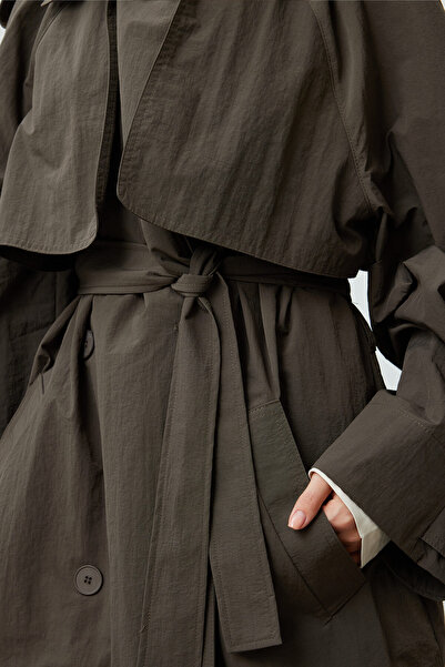 Manuka LIZBON OVERSIZE KISA TRENÇKOT VİZON