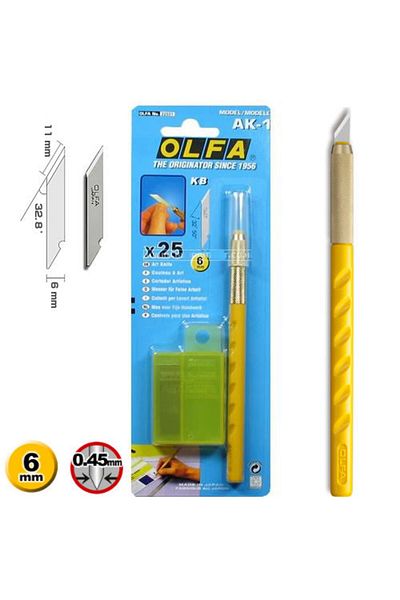 Olfa Λεπίδα τέχνης Ak-1 Kretuar - 25 Αντικατάσταση