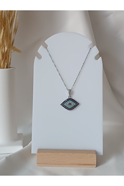 La fee aksesuar قلادة من الفولاذ بخرز عين الشر وحجر الزركون وعين الشر ونجمة ف...