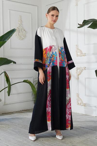 YAFA CLOTHING & ACCESSORIES عباية مطبوعة رقمية سوداء