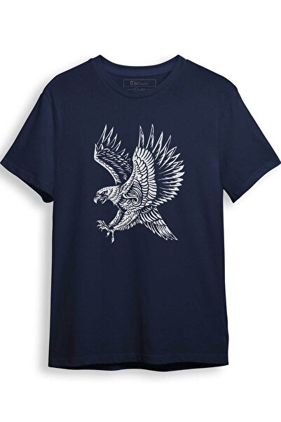 The Baski Tricou cu imprimeu Noble Eagle 100% bumbac Premium bleumarin