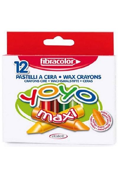 Fibracolor Yoyo Maxi Size Candle Pastel Pen 12 Colors