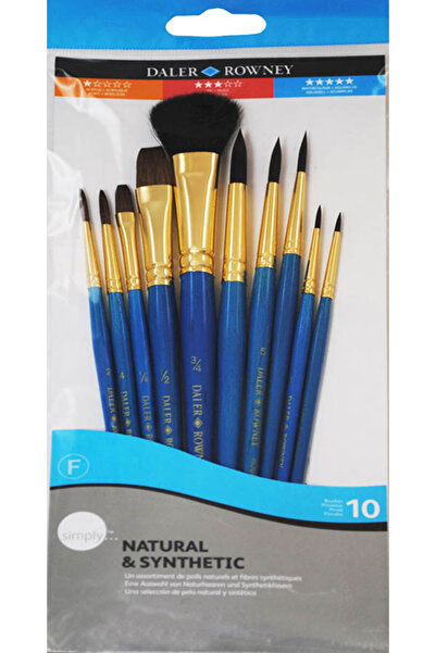 Daler Rowney Fırça Seti - Doğal ve Sentetik Kıl - 10 lu Set
