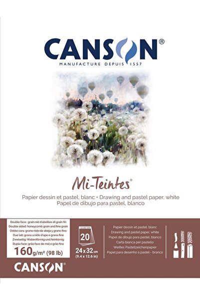 Canson Mı Teıntes Çizim Defteri Beyaz Ton 160gr 24x32cm 20 Yaprak