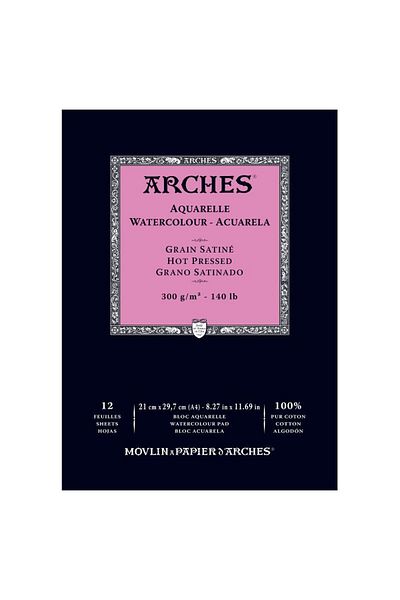 Arches دفتر ملاحظات بألوان مائية A4-12 Yp - نسيج عادي - 300 جرام