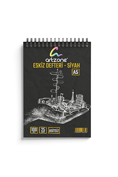 Artzone Siyah Eskiz Defteri - 25 Yaprak - A5