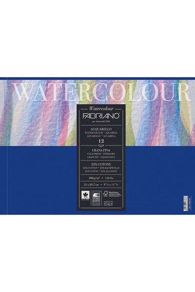 Fabriano Watercolor Studio Fine Textured Watercolor Block - 300g, 26X36Cm