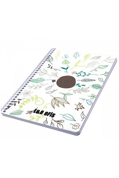 E&D OFİS E&d Ofis A5 80yp Spiral Plain School Notebook - Leaves