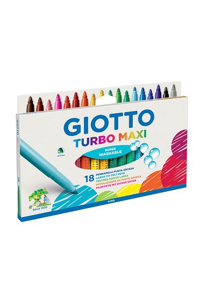 Giotto Set of 18 Turbo Maxi Washable Felt Tip Pens
