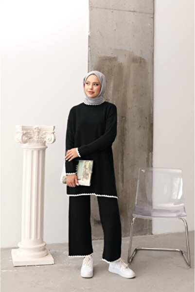 MAY MARA GULER ȘI BRAȚ DE FEMEI 2 PIECE BLUZE PANTALONI TRICOAT CU DETALIU DE...