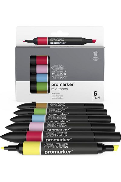 Winsor Newton Winsor & Newton Promarker Set of 6 - Mid Tones