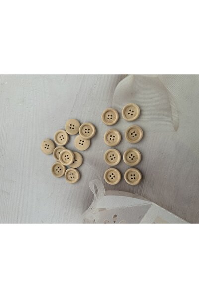 miraylahobi زر خشبي طبيعي 2 سم 20 قطعة