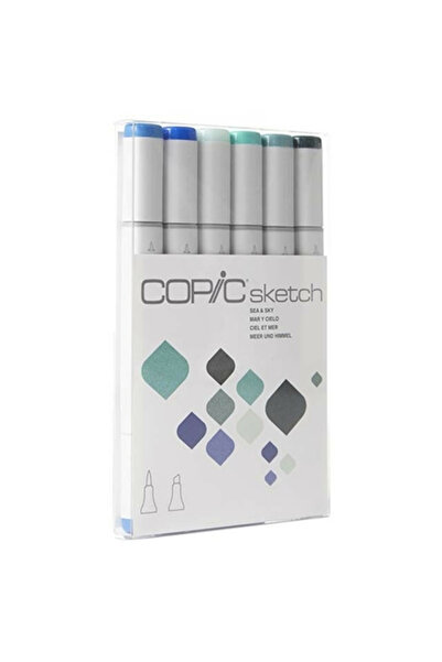 Copic مجموعة ألوان البحر والسماء المكونة من 6 قطع