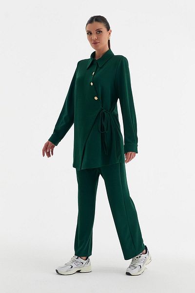 YAFA CLOTHING & ACCESSORIES Green Shirt and Trousers Set