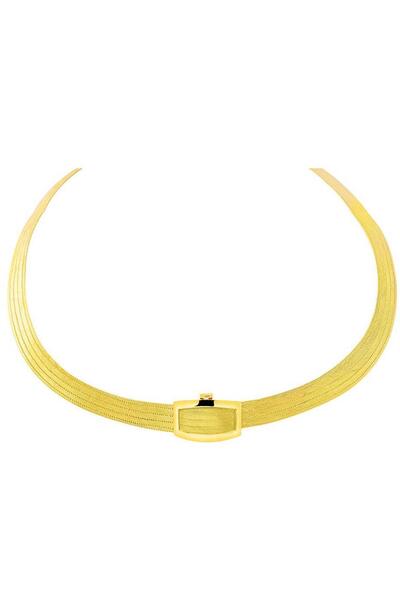 Bilezikci 5 Sıralı Taşsız Trabzon Hasır Gümüş Gerdanlık