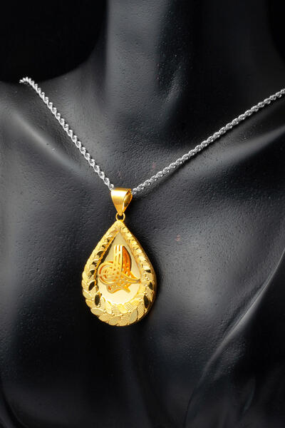 Bilezikci 22 Ayar Altın Damla Tuğralı Kolye Ucu