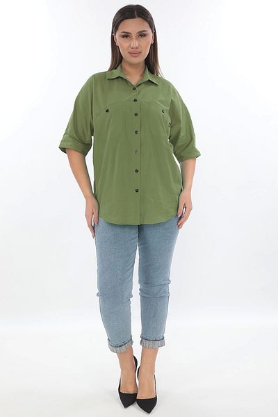 Lady Majestic Cămașă Plus Size 100% bumbac