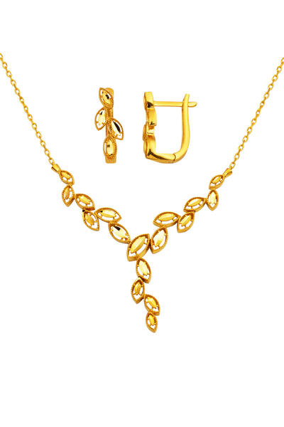 Label Gerdanlıklı Küpeli 22 Ayar Altın Set